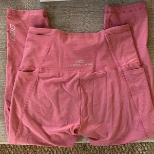 Lorna Jane Pink striped workout leggings